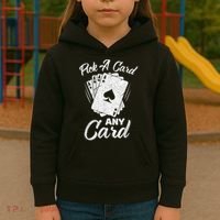 Magician Costume Card Tricks Pick A Card Any Card Kids Hoodie thumb 3