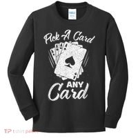 Magician Costume Card Tricks Pick A Card Any Card Kids Long Sleeve Shirt thumb 0