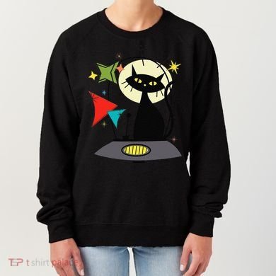 Mid Century Cat Retro Atomic Age Space Modern 50s 60s Women's Sweatshirt