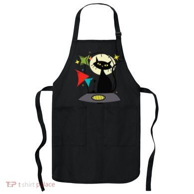 Mid Century Cat Retro Atomic Age Space Modern 50s 60s Apron