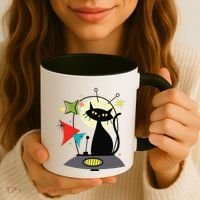Mid Century Cat Retro Atomic Age Space Modern 50s 60s Coffee Mug thumb 3
