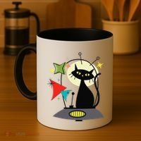 Mid Century Cat Retro Atomic Age Space Modern 50s 60s Coffee Mug thumb 4