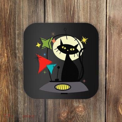 Mid Century Cat Retro Atomic Age Space Modern 50s 60s Coaster