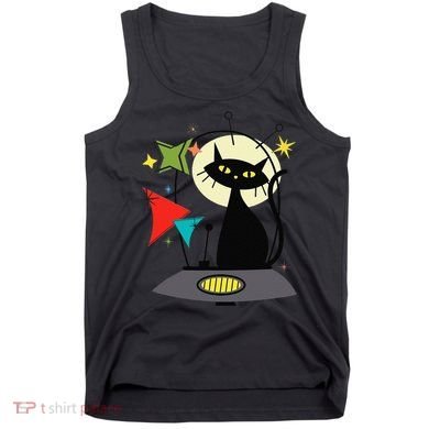 Mid Century Cat Retro Atomic Age Space Modern 50s 60s Tank Top