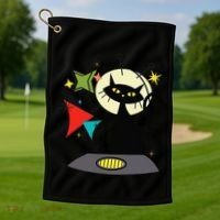 Mid Century Cat Retro Atomic Age Space Modern 50s 60s Golf Towel thumb 1