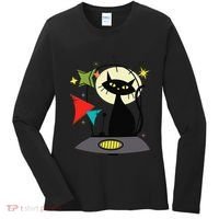 Mid Century Cat Retro Atomic Age Space Modern 50s 60s Women's Long Sleeve Shirt thumb 0