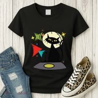 Mid Century Cat Retro Atomic Age Space Modern 50s 60s Women's T-Shirt thumb 3