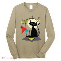 Mid Century Cat Retro Atomic Age Space Modern 50s 60s Long Sleeve Shirt thumb 0