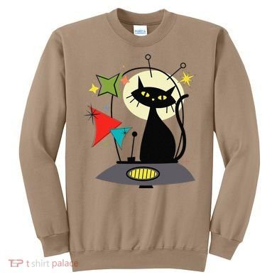 Mid Century Cat Retro Atomic Age Space Modern 50s 60s Sweatshirt
