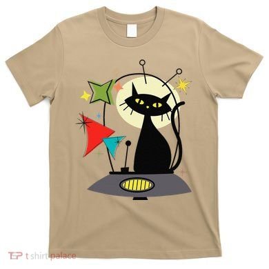 Mid Century Cat Retro Atomic Age Space Modern 50s 60s T-Shirt