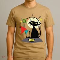 Mid Century Cat Retro Atomic Age Space Modern 50s 60s T-Shirt thumb 3