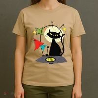 Mid Century Cat Retro Atomic Age Space Modern 50s 60s T-Shirt thumb 4