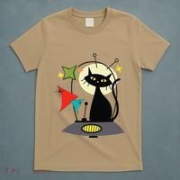 Mid Century Cat Retro Atomic Age Space Modern 50s 60s T-Shirt thumb 5