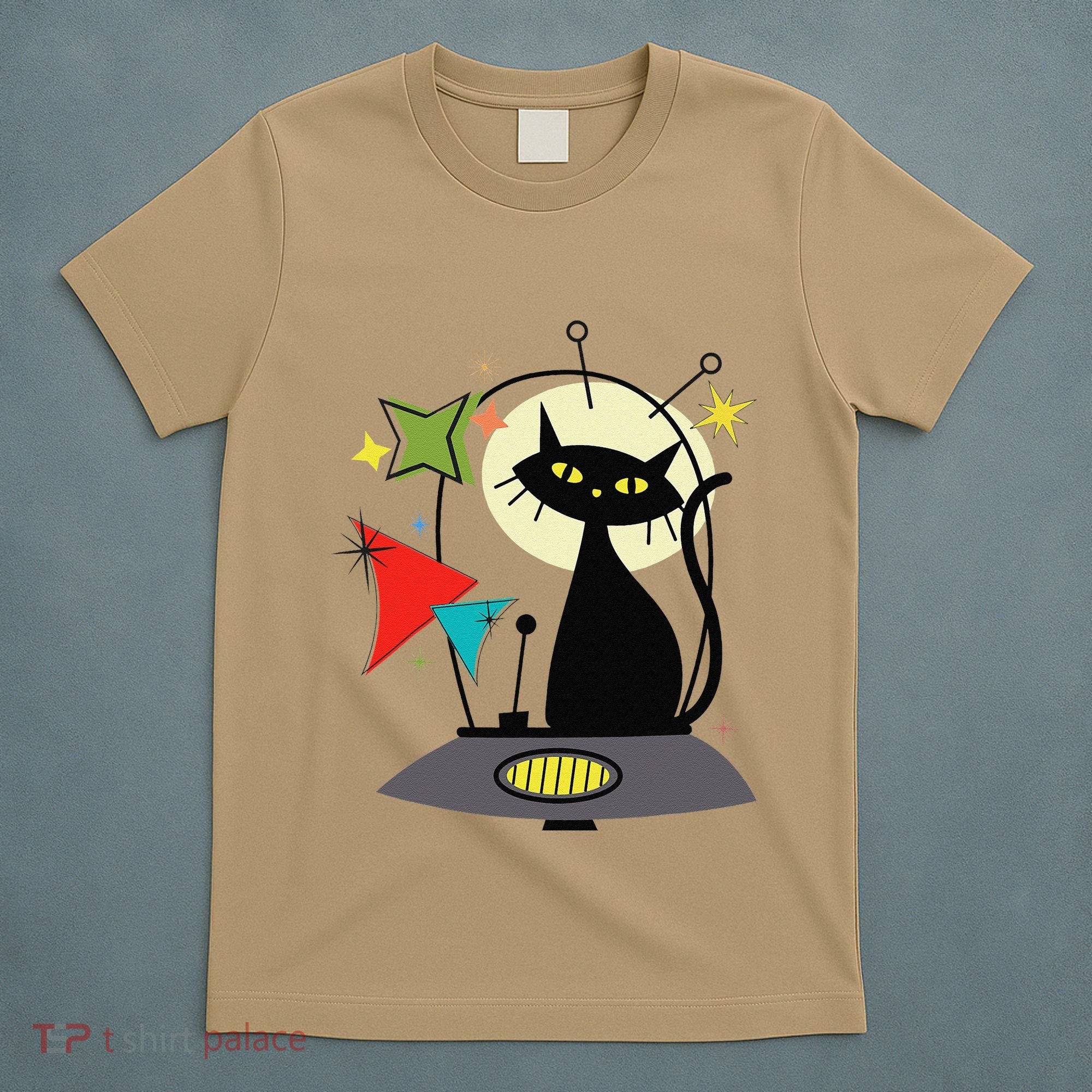 Mid Century Cat Retro Atomic Age Space Modern 50s 60s T-Shirt