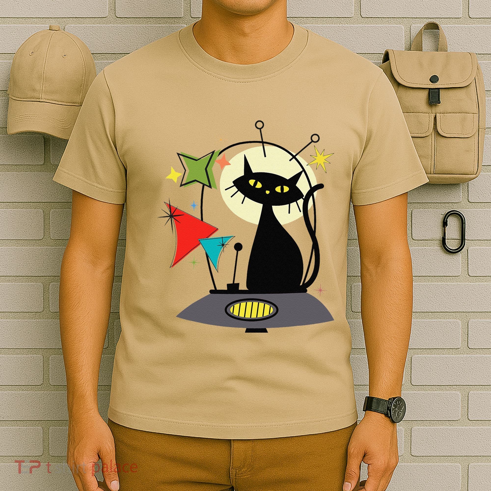 Mid Century Cat Retro Atomic Age Space Modern 50s 60s T-Shirt