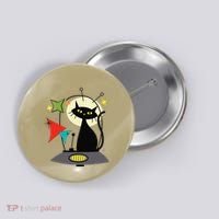 Mid Century Cat Retro Atomic Age Space Modern 50s 60s Button thumb 0