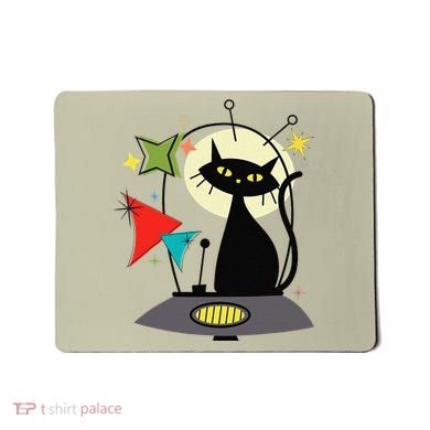 Mid Century Cat Retro Atomic Age Space Modern 50s 60s Mousepad