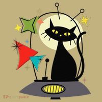 Mid Century Cat Retro Atomic Age Space Modern 50s 60s Mousepad thumb 1