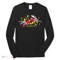Maryland Crab Cute State Pride Flag Long Sleeve Shirt thumb 0
