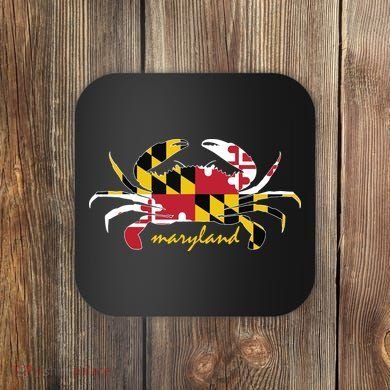 Maryland Crab Cute State Pride Flag Coaster