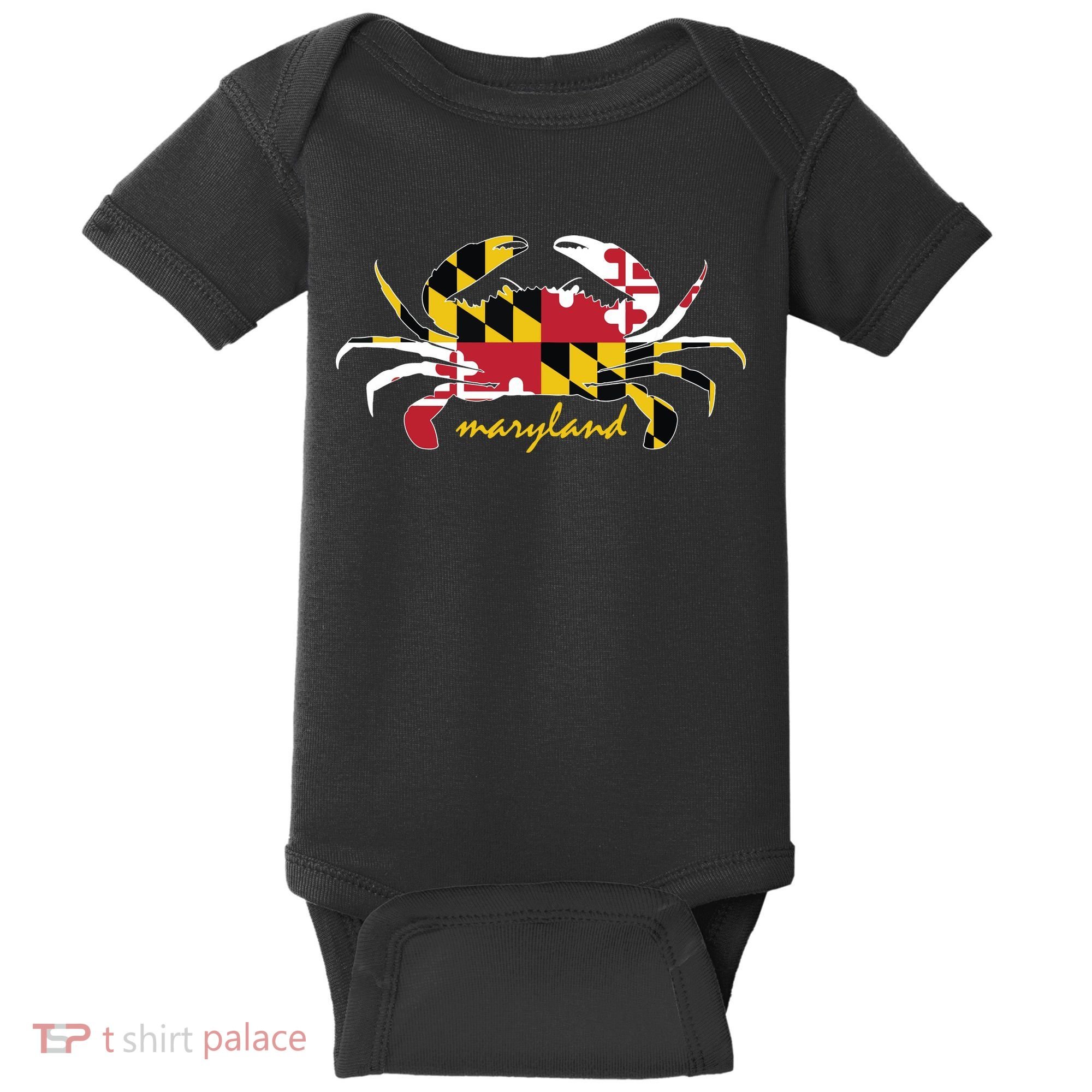 Maryland Crab Cute State Pride Flag Baby Bodysuit