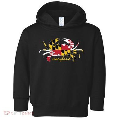 Maryland Crab Cute State Pride Flag Toddler Hoodie