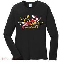 Maryland Crab Cute State Pride Flag Women's Long Sleeve Shirt thumb 0