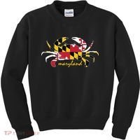 Maryland Crab Cute State Pride Flag Kids Sweatshirt thumb 0