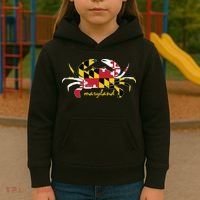 Maryland Crab Cute State Pride Flag Kids Hoodie thumb 3