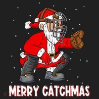 Merry Catchmas Christmas Santa Claus Baseball Catcher Xmas Gift Women's Sweatshirt thumb 2