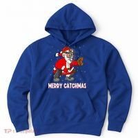 Merry Catchmas Christmas Santa Claus Baseball Catcher Xmas Gift Hoodie thumb 0