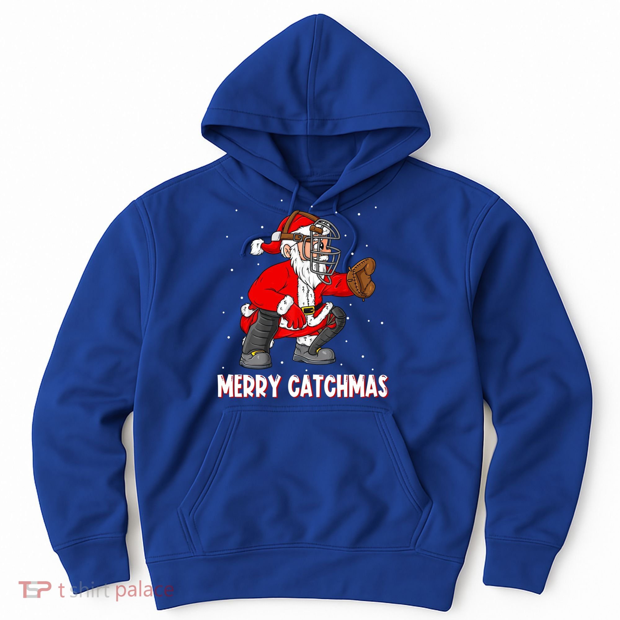 Merry Catchmas Christmas Santa Claus Baseball Catcher Xmas Gift Hoodie