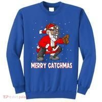Merry Catchmas Christmas Santa Claus Baseball Catcher Xmas Gift Sweatshirt thumb 0