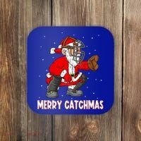Merry Catchmas Christmas Santa Claus Baseball Catcher Xmas Gift Coaster thumb 0