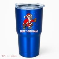 Merry Catchmas Christmas Santa Claus Baseball Catcher Xmas Gift Tumbler thumb 0