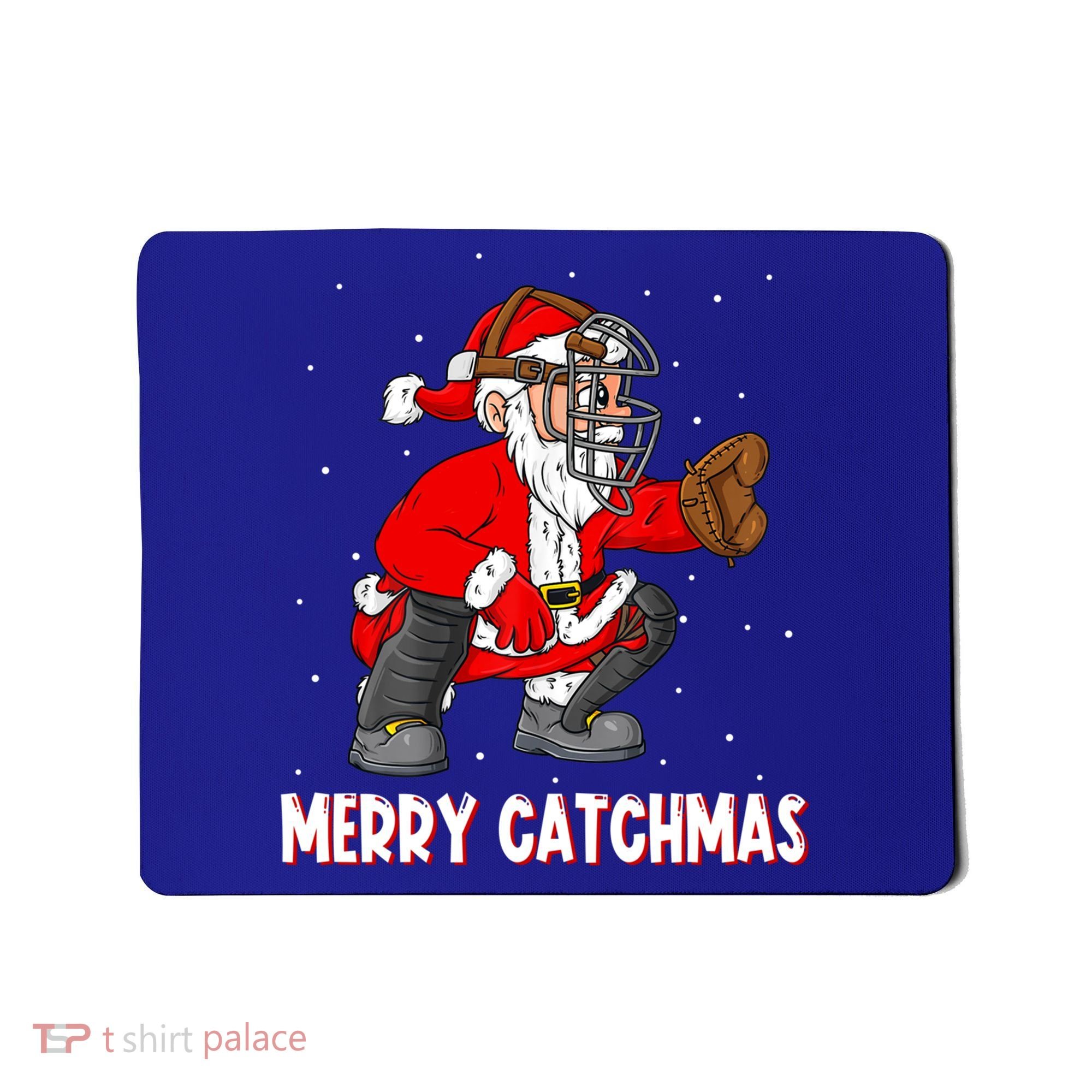 Merry Catchmas Christmas Santa Claus Baseball Catcher Xmas Gift Mousepad