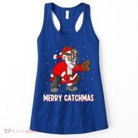 Merry Catchmas Christmas Santa Claus Baseball Catcher Xmas Gift Women's Tank Top thumb 0