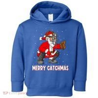 Merry Catchmas Christmas Santa Claus Baseball Catcher Xmas Gift Toddler Hoodie thumb 0
