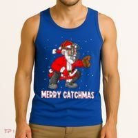 Merry Catchmas Christmas Santa Claus Baseball Catcher Xmas Gift Tank Top thumb 3