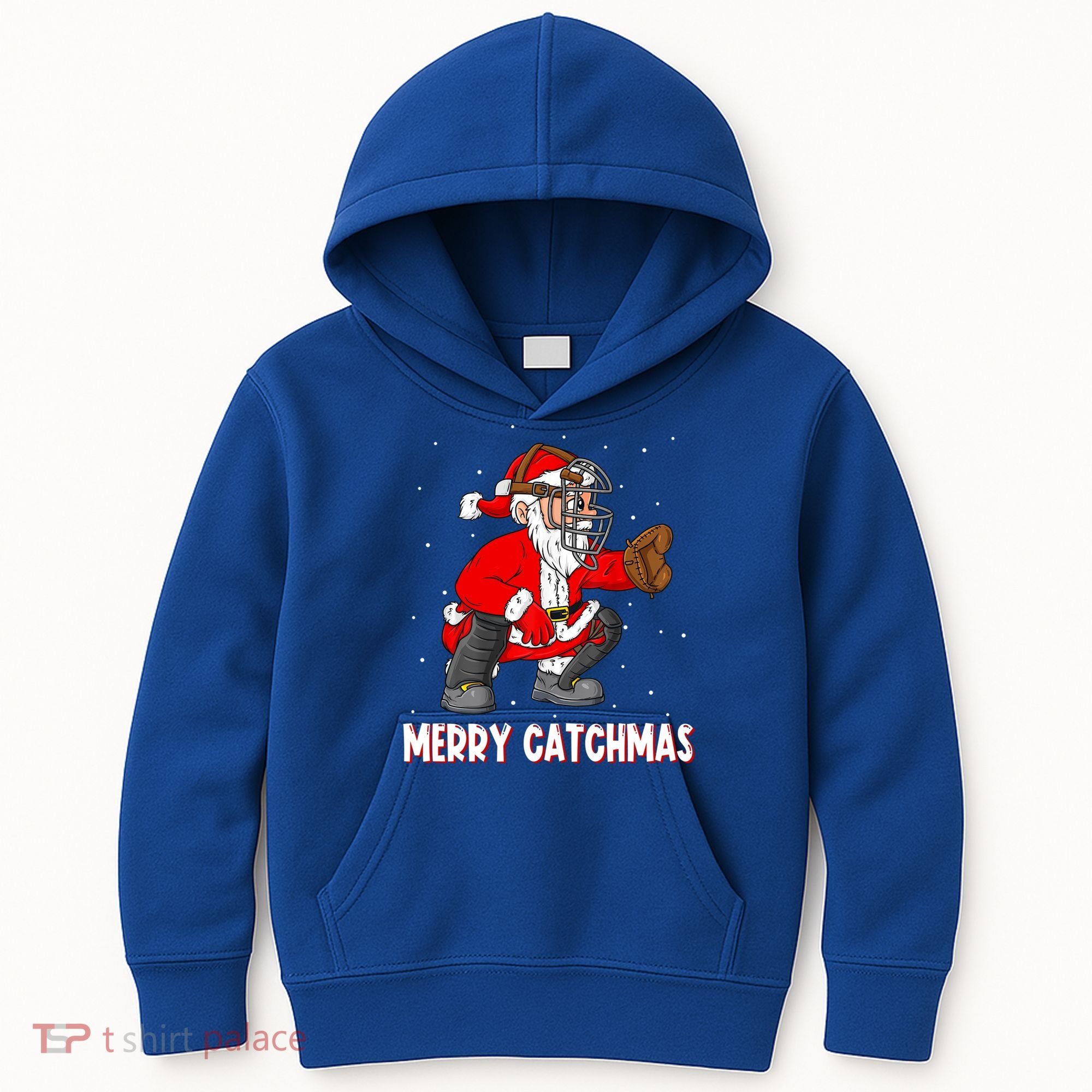Merry Catchmas Christmas Santa Claus Baseball Catcher Xmas Gift Kids Hoodie