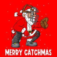 Merry Catchmas Christmas Santa Claus Baseball Catcher Xmas Gift Santa Hat thumb 1