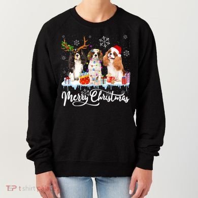 Merry Christmas Cavalier King Charles Spaniel Santa Light Gift Women's Sweatshirt