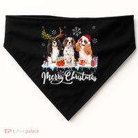 Merry Christmas Cavalier King Charles Spaniel Santa Light Gift USA-Made Doggie Bandana thumb 0