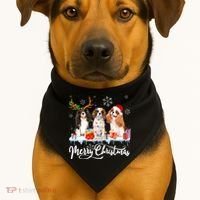 Merry Christmas Cavalier King Charles Spaniel Santa Light Gift USA-Made Doggie Bandana thumb 1