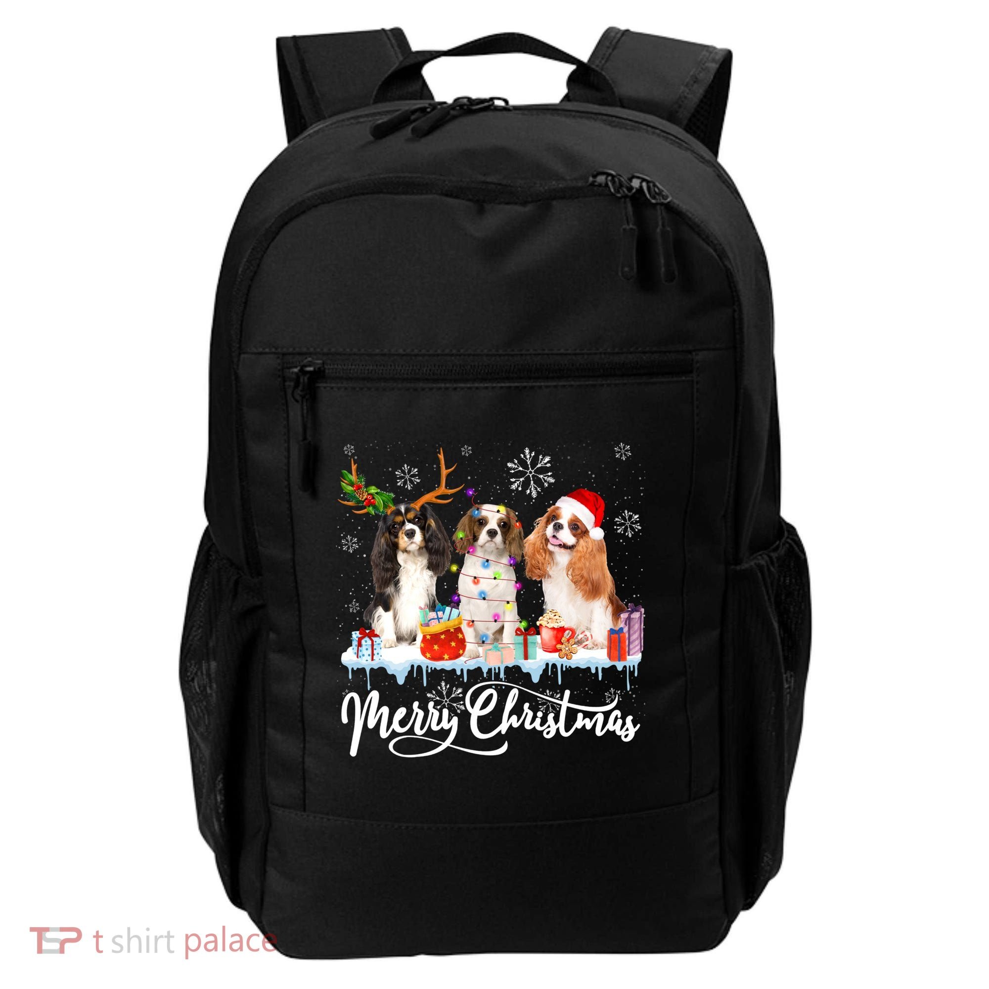 Merry Christmas Cavalier King Charles Spaniel Santa Light Gift Backpack