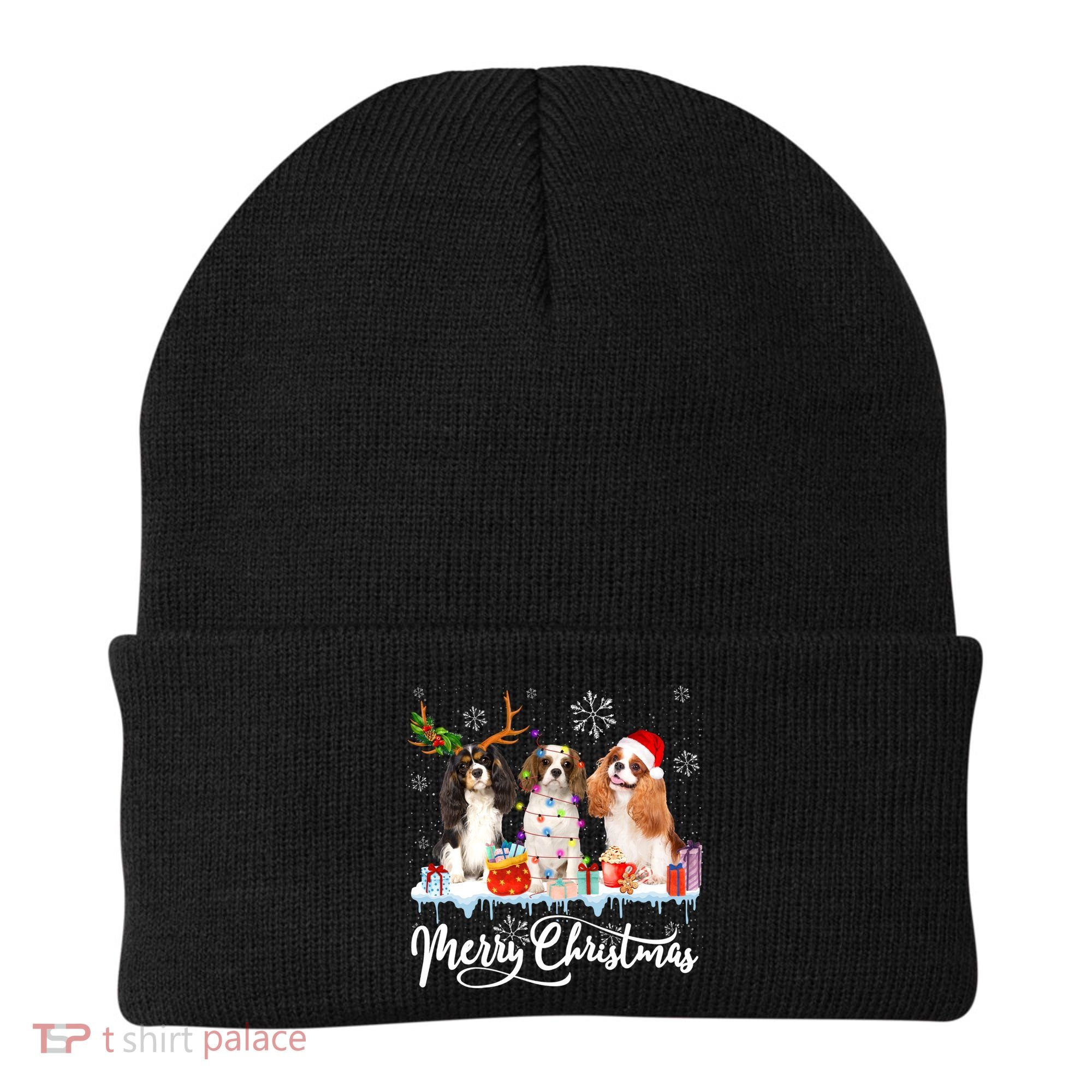 Merry Christmas Cavalier King Charles Spaniel Santa Light Gift Beanie