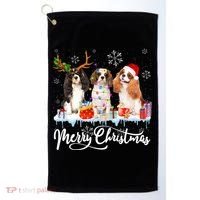 Merry Christmas Cavalier King Charles Spaniel Santa Light Gift Golf Towel thumb 0