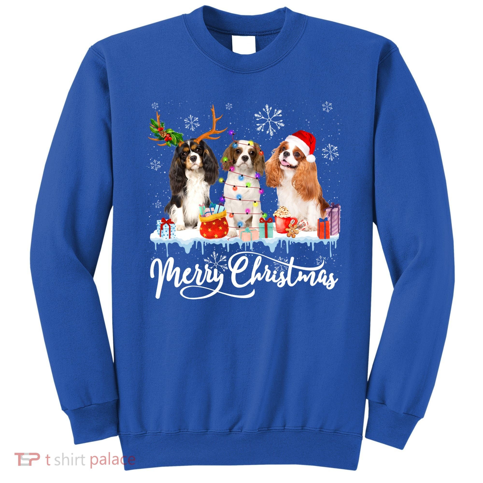 Merry Christmas Cavalier King Charles Spaniel Santa Light Gift Sweatshirt