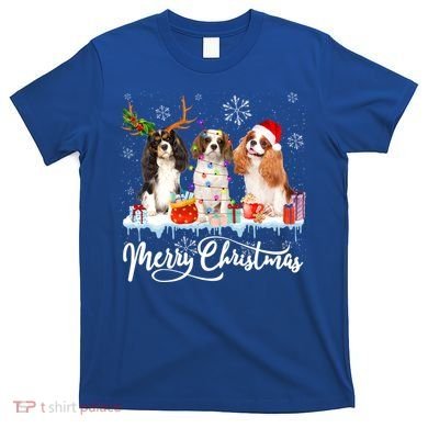 Merry Christmas Cavalier King Charles Spaniel Santa Light Gift T-Shirt
