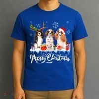 Merry Christmas Cavalier King Charles Spaniel Santa Light Gift T-Shirt thumb 3